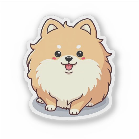Spitz, Kawaii Bubbly Charm, Klein Aufkleber (Vorderseite)