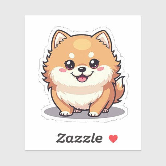 Spitz, Kawaii, Klein Aufkleber (Blatt)