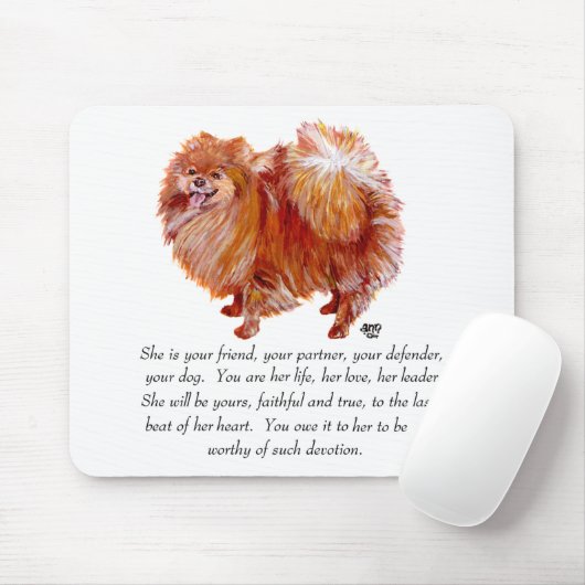 Spitz Keepake Weibchen Mousepad (Mit Mouse)