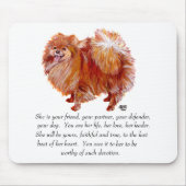 Spitz Keepake Weibchen Mousepad (Vorne)
