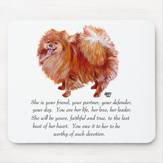 Spitz Keepake Weibchen Mousepad (Vorne)