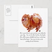 Spitz Keepake Weibchen Postkarte (Vorne/Hinten)