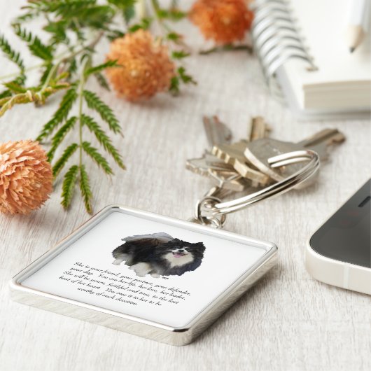 Spitz Keepake Weibchen Schlüsselanhänger (Seite)