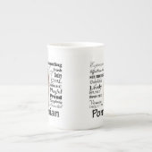 Spitz-Knochen-China-Tasse Porzellantasse (Vorderseite)