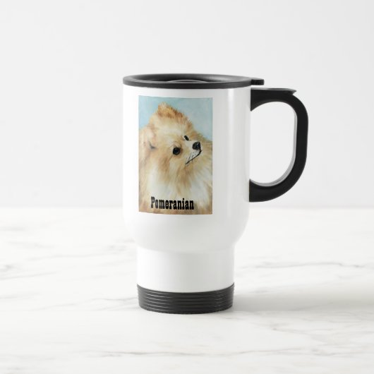 Spitz-Kopf-Studien-Hundekunst-Reise-Tasse Reisebecher (Rechts)