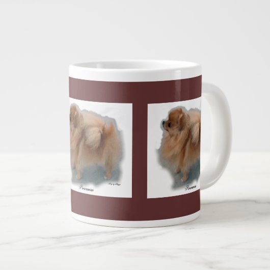Spitz Kunstgeschenke Jumbo-Tasse (Vorderseite Rechts)