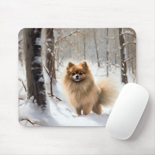 Spitz lässt es Weihnachten schneien Mousepad (Mit Mouse)