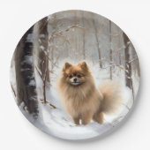 Spitz lässt es Weihnachten schneien Pappteller (Vorderseite)