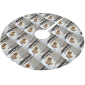 Spitz lässt es Weihnachten schneien Polyester Weihnachtsbaumdecke (Schrägansicht)