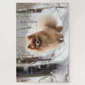 Spitz lässt es Weihnachten schneien Puzzle (Vertikal)