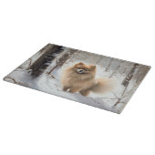 Spitz lässt es Weihnachten schneien Schneidebrett (Ecke)