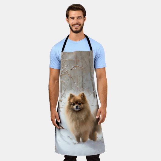 Spitz lässt es Weihnachten schneien Schürze (Getragen)