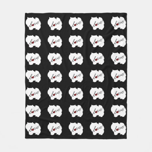 Spitz-Liebe Fleecedecke (Vorderseite)