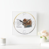 Spitz Liebhaber Geschenke Quadratische Wanduhr (Zuhause)