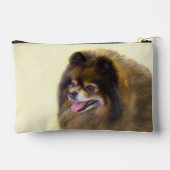 Spitz Malerei Orange Sable Original Hunde Kunst Zubehörtasche (Rückseite)