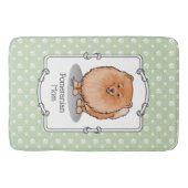 Spitz Mama Pom Mama (orange rot) Niedliche Hunde M Badematte (Vorderseite)