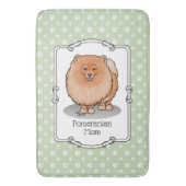 Spitz Mama Pom Mama (orange rot) Niedliche Hunde M Badematte (Vorderseite Vertikal)