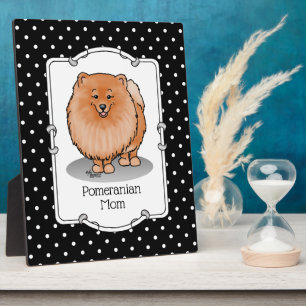 Spitz Mama Pom Mama (orange rot) Niedliche Hunde M Fotoplatte