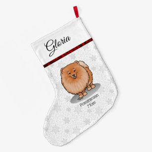 Spitz Mama Pom Mama (orange rot) Niedliche Hunde M Großer Weihnachtsstrumpf