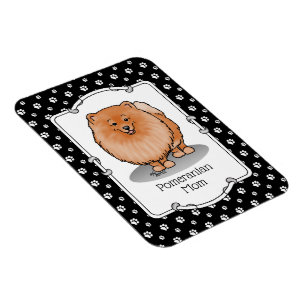 Spitz Mama Pom Mama (orange rot) Niedliche Hunde M Magnet