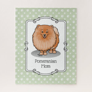 Spitz Mama Pom Mama (orange rot) Niedliche Hunde M Puzzle