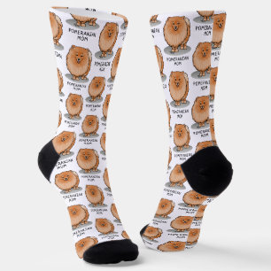 Spitz Mama Pom Mama (orange rot) Niedliche Hunde M Socken