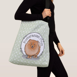 Spitz Mama Pom Mama (orange rot) Niedliche Hunde M Tragetaschen Mit Langen Trägern