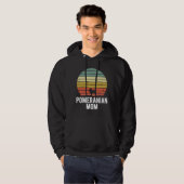 Spitz Mama Retro Sunset Hund Lover Hoodie (Vorne ganz)