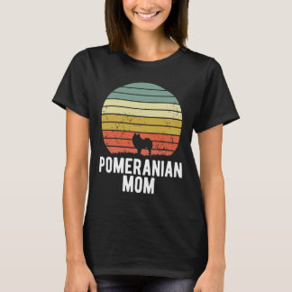 Spitz Mama Retro Sunset Hund Lover T-Shirt