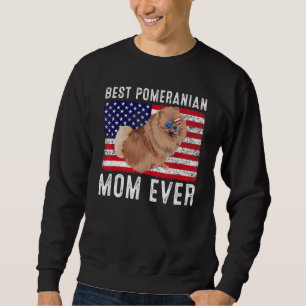 Spitz Mama USA American Flag Spitz Dog O Sweatshirt