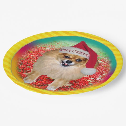 Spitz Marley lustiges schlechtes Sankt Pappteller (Schrägansicht)