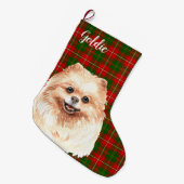 Spitz mit Aquarellfarbe Personalisiert Großer Weihnachtsstrumpf (Vorderansicht (hängend))