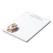 Spitz mit Aquarellfarben vom Schreibtisch Notizblock (Rotiert)