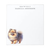 Spitz mit Aquarellfarben vom Schreibtisch Notizblock (Vorderseite)