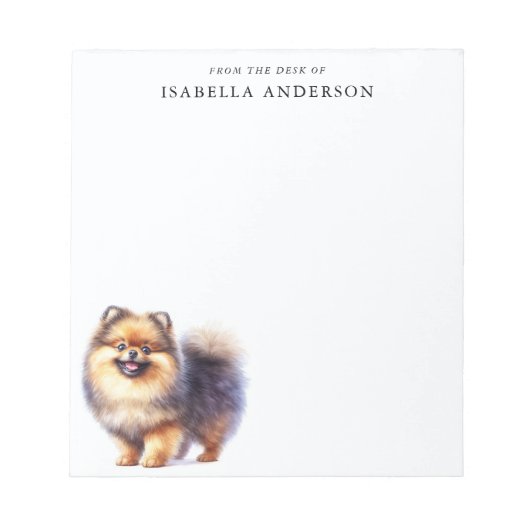 Spitz mit Aquarellfarben vom Schreibtisch Notizblock (Vorderseite)