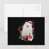 Spitz mit Blume Postkarte (Vorne/Hinten)