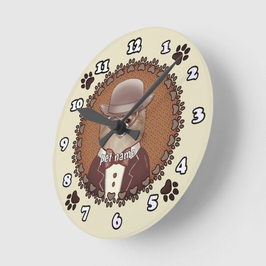 Spitz mit Brille Runde Wanduhr (Winkel)