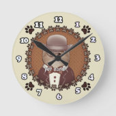 Spitz mit Brille Runde Wanduhr (Vorderseite)