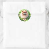 Spitz mit grünem Kleeblatt Runder Aufkleber (Tasche)