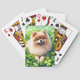 Spitz mit grünem Kleeblatt Spielkarten