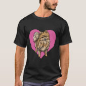 Spitz mit Herz Valentine Hunde Valentine T-Shirt (Vorderseite)
