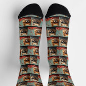 Spitz mit Rose des Herzens Valentinstag Socken (Oben)