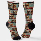 Spitz mit Rose des Herzens Valentinstag Socken (Gewinkelt)