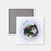 Spitz mit Schmetterlingen Magnet (Vorderseite/Rückseite)