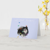 Spitz mit Schmetterlingen wird gut Karte (Gelbe Blume)