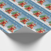 Spitz mit Weihnachtsgeschenke Geschenkpapier (Ecke)