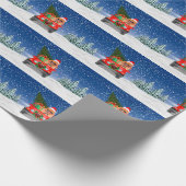 Spitz mit Weihnachtsgeschenke Geschenkpapier (Ecke)