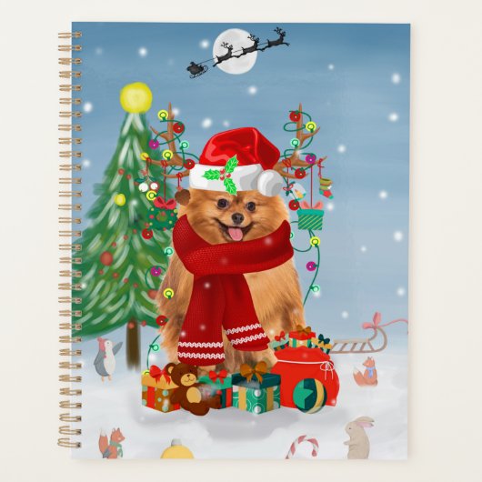 Spitz mit Weihnachtsgeschenke Planer (Vorderseite)