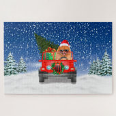 Spitz mit Weihnachtsgeschenke Puzzle (Horizontal)