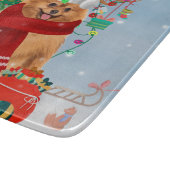 Spitz mit Weihnachtsgeschenke Schneidebrett (Ecke)